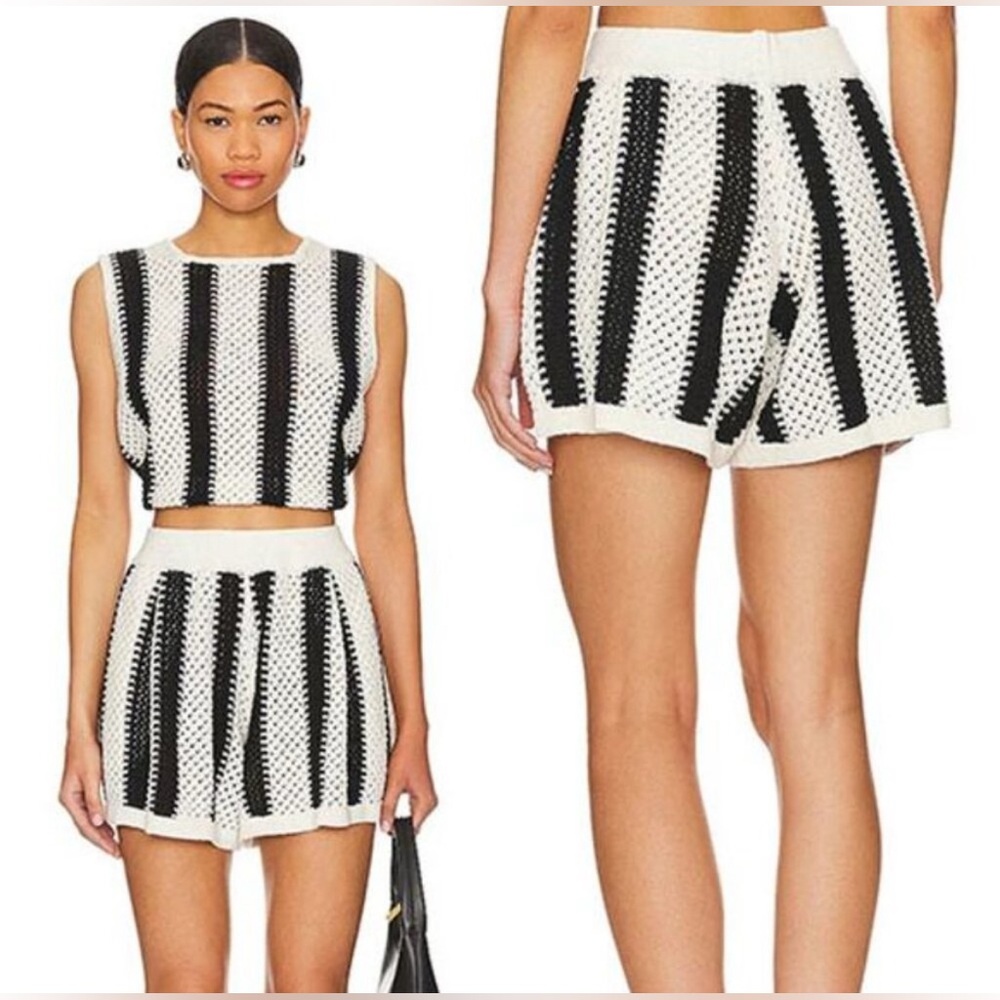 XS The Femm Shorts NWT - crochet striped